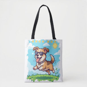 Tote Bag Bon Chien Pixel Puppy Design de Jeu Rétro