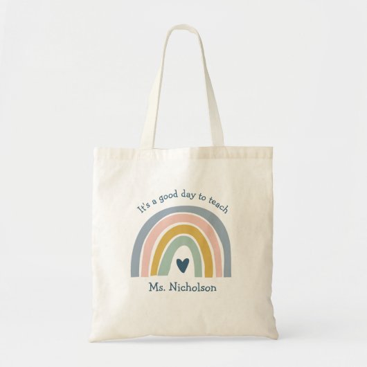 Tote Bag Bon Jour Pour Enseigner Cadeau Enseignant Boho Arc (Devant)