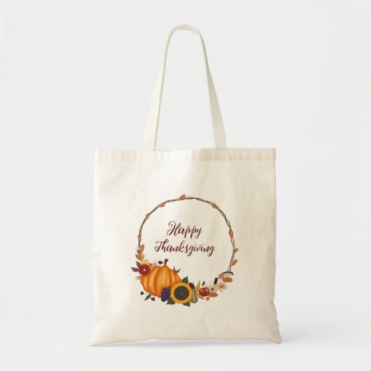Tote Bag Bon thanksgiving Fall Wreath (Devant)
