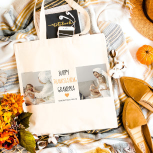 Tote Bag Bon thanksgiving photo Collage moderne grand-mère