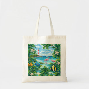 Tote Bag Bonaire Flamant Tropical Océan