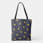 Tote Bag Bonbon bleu foncé Corn Halloween heureux (Dos)