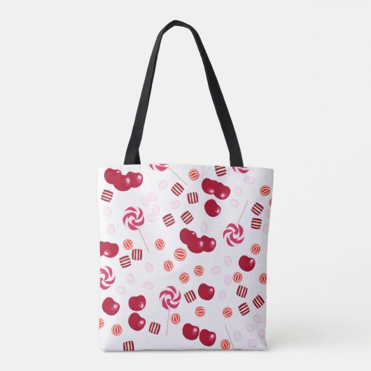 Tote Bag Bonbons de cerise brillant doux lollipopes doux (Dos)