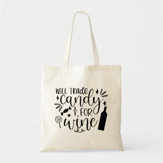 Tote Bag Bonbons de commerce pour le vin Drôle Halloween (Devant)