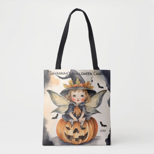 Tote Bag Bonbons Personnalisés Fairy Halloween (Devant)