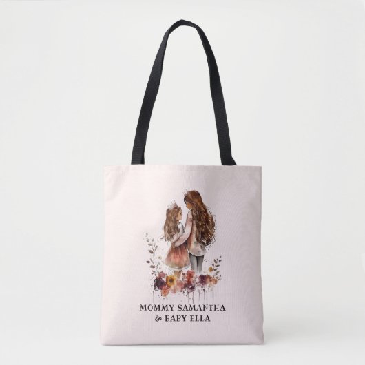 Tote Bag Bond adorable maman et fille (10) (Devant)