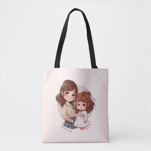 Tote Bag Bond adorable maman et fille (4) (Devant)