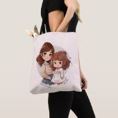 Tote Bag Bond adorable maman et fille (4) (De près)