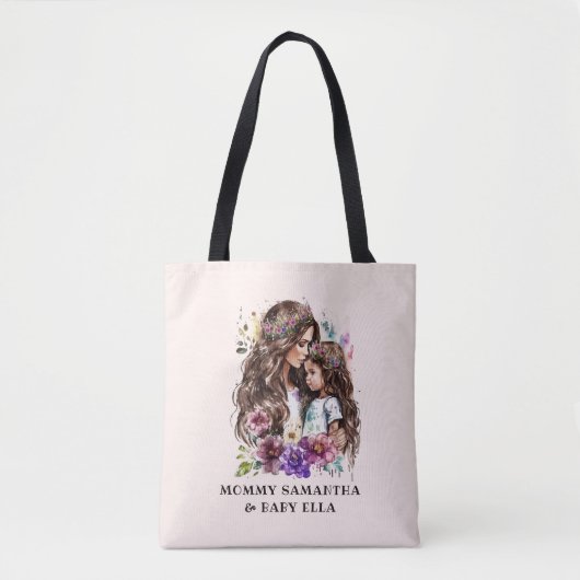 Tote Bag Bond adorable maman et fille (7) (Devant)