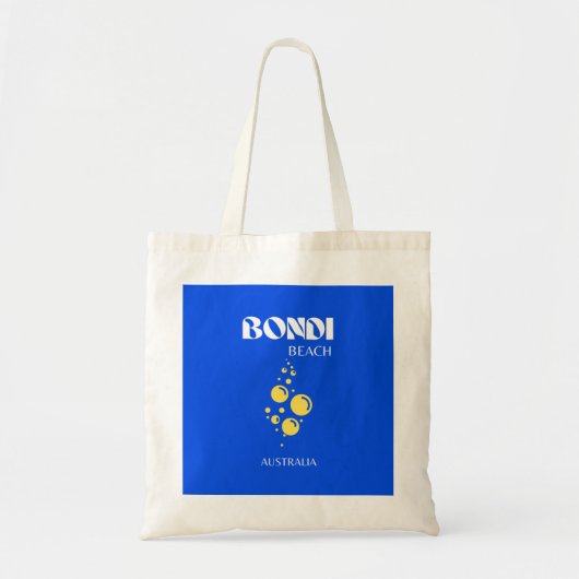 Tote Bag Bondi Beach, Bondi Beach Travel Art, Bleu (Devant)
