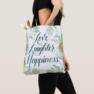 Tote Bag Bonheur plante   Amour rire bonheur