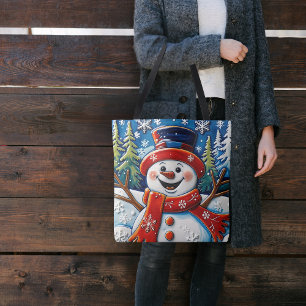 Tote Bag Bonhomme de neige excité