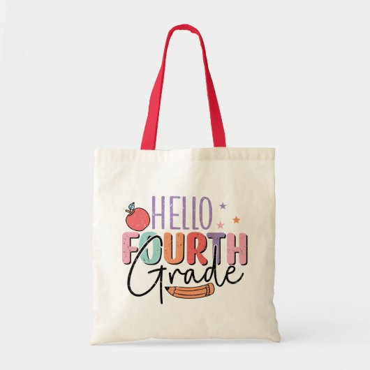 Tote Bag Bonjour 4e année de retour à l'école (Devant)