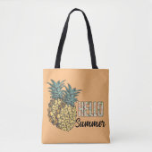 Tote Bag Bonjour Ananas d'été (Devant)