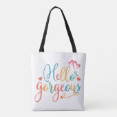 Tote Bag Bonjour belle multicolore (Dos)