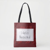 Tote Bag "Bonjour belle" Rose rouge (Devant)
