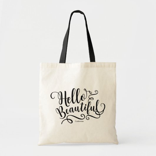 Tote Bag BONJOUR BELLE Typographie Moderne Personnalisée (Devant)