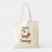 Tote Bag bonjour chien saucisse dachshund amoureux des chie (Dos)