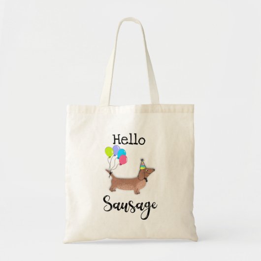 Tote Bag bonjour chien saucisse dachshund amoureux des chie (Devant)