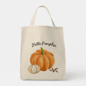 Tote Bag Bonjour Citrouille épice doux automne (Dos)