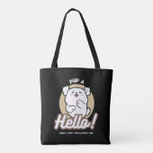 Tote Bag Bonjour du côté écorché - Jolie conception chien (Dos)