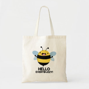 Tote Bag Bonjour Partout Buzzy Funny Bee Pun