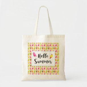 Tote Bag Bonjour Popsicles d'été et crème glacée