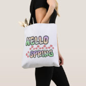 Tote Bag "Bonjour Printemps" | Impression Florale (De près)