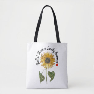 Tote Bag Bonjour ! Profitez d'un été agréable - tournesol V