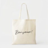 Tote Bag Bonjour ! | Script moderne Français Hello tendance (Devant)