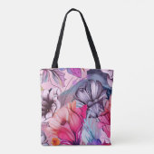 Tote Bag Bonjour Spring Happiness Time, Aquarelle rose (Dos)