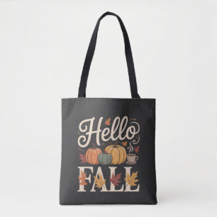 Tote Bag Bonjour Style Automnal Vintage