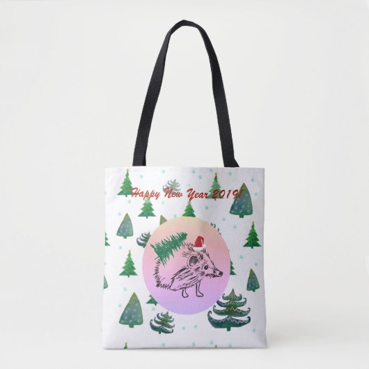 Tote Bag Bonne année 2019 Custom Fourre-tout (Devant)