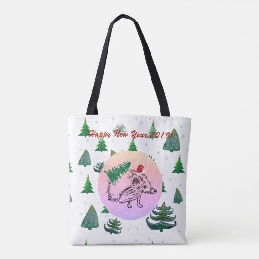 Tote Bag Bonne année 2019 Custom Fourre-tout (Dos)
