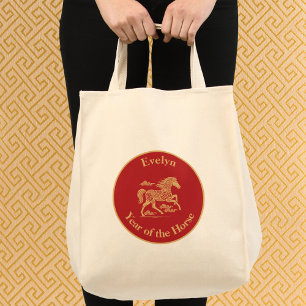 Tote Bag Bonne année lunaire du Cheval Nuages chanceux