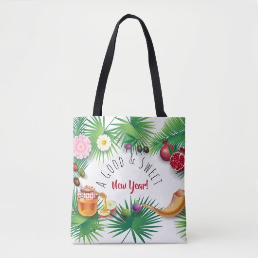Tote Bag Bonne et douce nouvelle année ! Holiday Rosh Hasha (Devant)