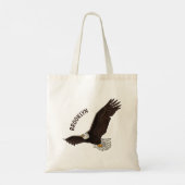 Tote Bag Bonne illustration de dessin d'aigle à chauve-sour (Dos)