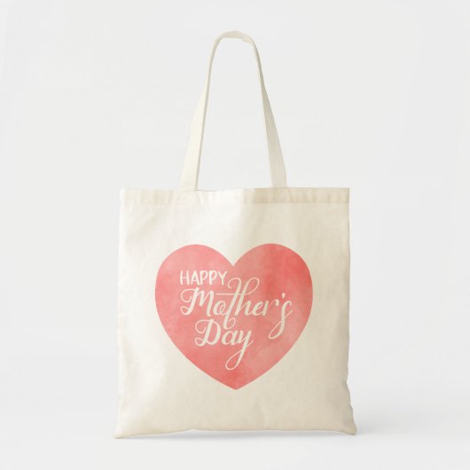 Tote Bag Bonne journée de la mère dans le coeur rose (Devant)