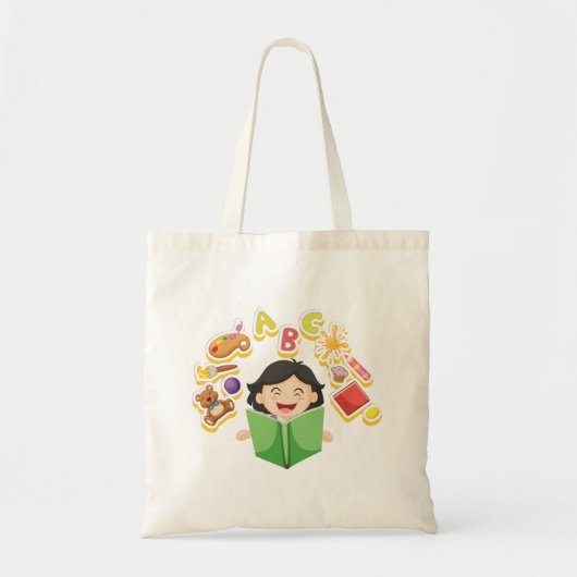 Tote Bag Bonne lecture fille (Devant)