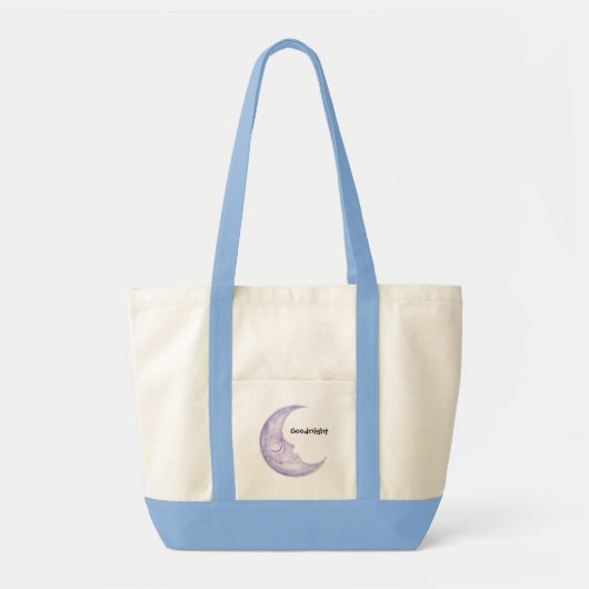 Tote Bag Bonne nuit Lune Violette (Devant)