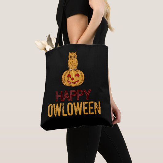Tote Bag Bonne Owloween, Halloween (De près)