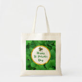 Tote Bag Bonne Saint Patrick avec des Clovers verts (Devant)
