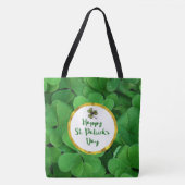 Tote Bag Bonne Saint Patrick avec des Clovers verts (Devant)