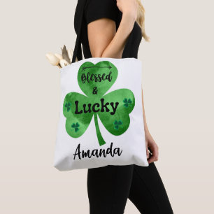 Tote Bag Bonne Saint Patrick's Day béni et Lucky Fourre-tou