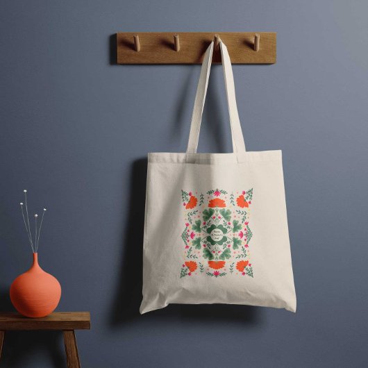 Tote Bag Bonne St. Patrick's Day trèfle et fleurs