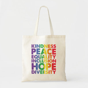 Tote Bag Bonté Paix Égalité Amour Inclusion Espoir LGBT