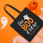 Tote Bag Boo Crew Halloween Black Orange Nom de famille