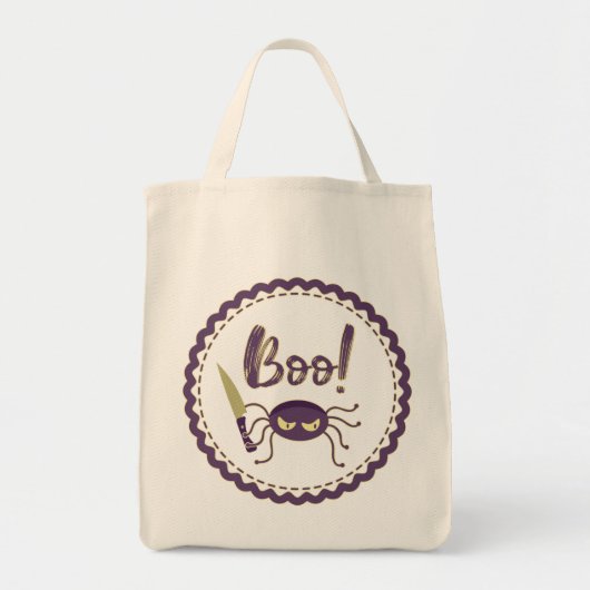 Tote Bag Boo drôle Halloween personnage d'araignée main (Devant)