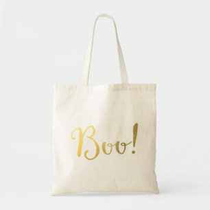 Tote Bag BOO! Faux aspect or Gold automne Halloween Festive