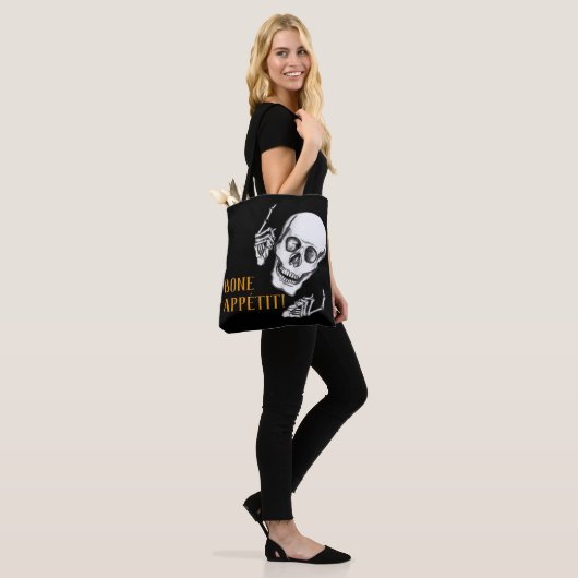 Tote Bag Boo Happy Halloween Funny Skull plaisanter (Sur le modèle)